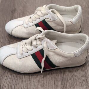 Authentic Gucci Kids Shoes in White with Red and Green Stripes 13